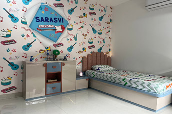 customised wallpaper kidsroom By Reflections Interior Studio, Nagpur 